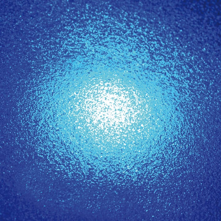 Leuchtkörper Blau, leuchtend, Nahaufnahme